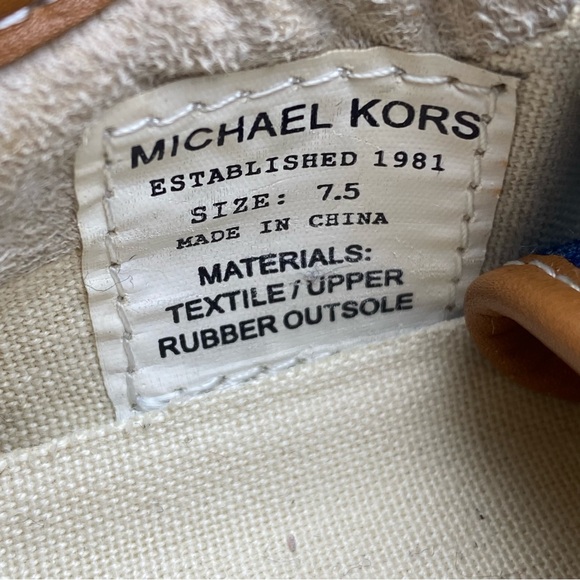 Michael Kors Women Size 7.5 Shoes Blue Fabric Low Sneakers Tennis Lace Up Casual - Picture 9 of 9